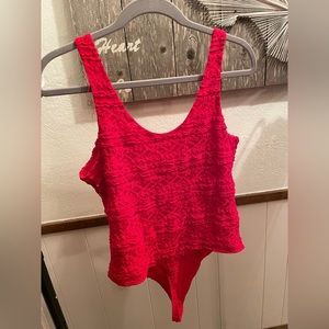 Red lace bodysuit